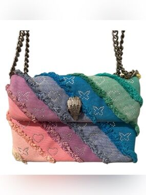Kurt Geiger Rainbow denim Kennington Crossbody Bag